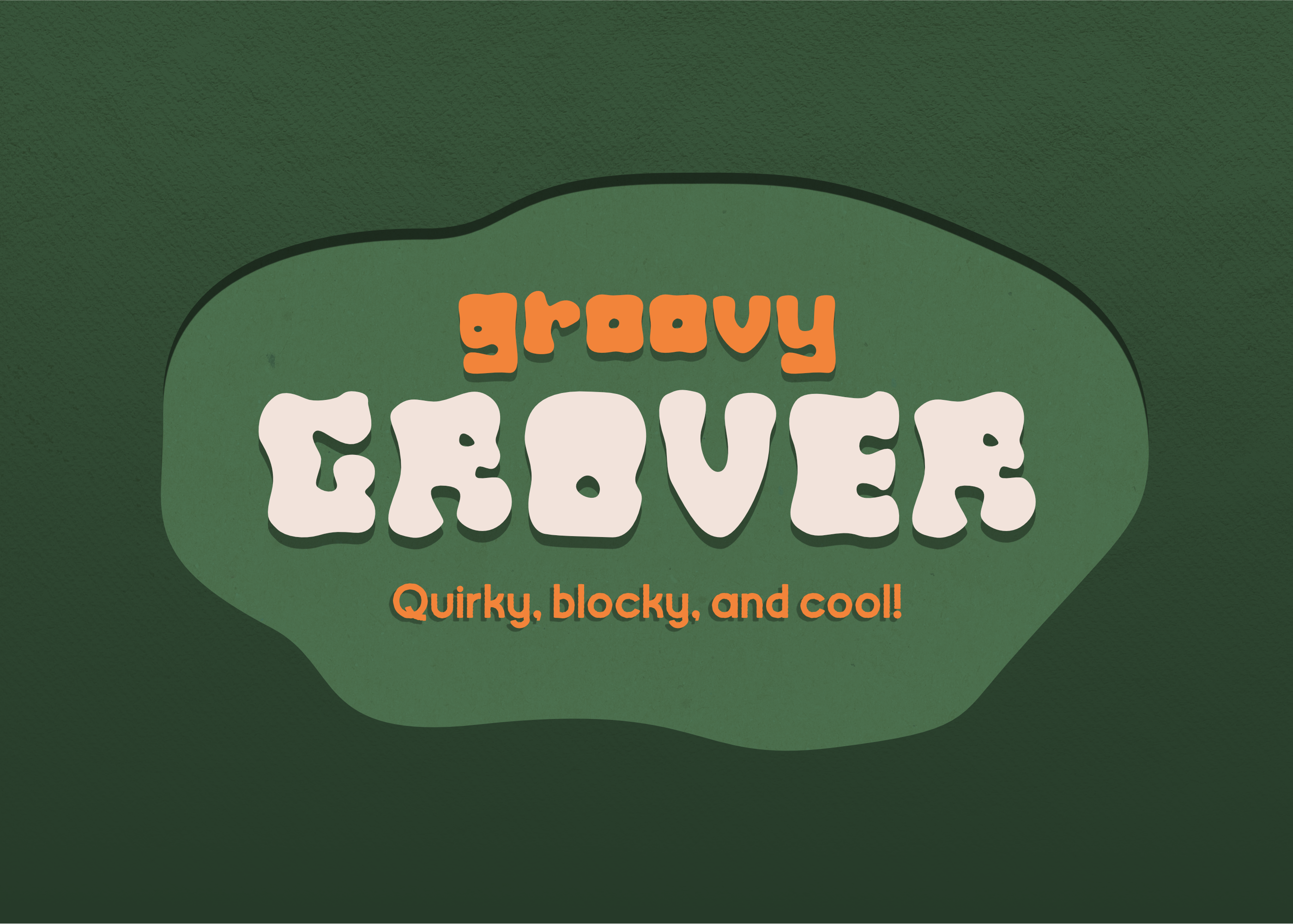 The word “Grover” superimposed over the word “groovy” repeated vertically in an array of colors from cream to orange